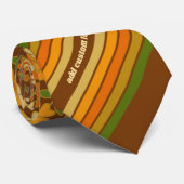レトロストライプと花ファンキー付き名前をカスタムする ネクタイ (ロール)