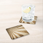 レトロストライプなパターン背景 スクエアペーパーコースター (インサイチュ)