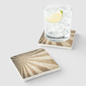 レトロストライプなパターン背景 ストーンコースター (横)