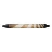 レトロストライプなパターン背景 黒ボールペン (正面)