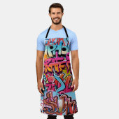 レトロストライプのインテリアデザイン。 エプロン (着用した状態)