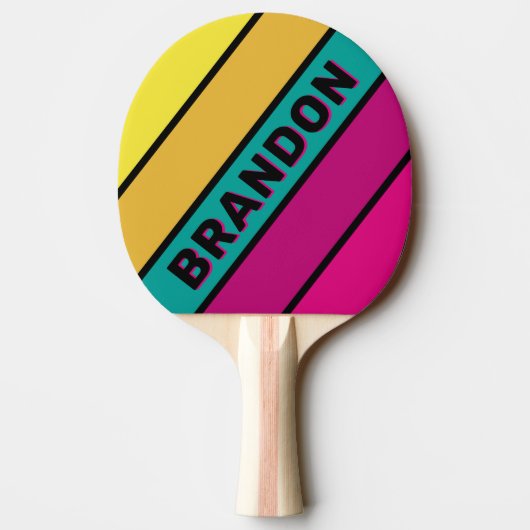 レトロストライプのダーク80はっきりしたs （名前） 卓球ラケット (裏面)