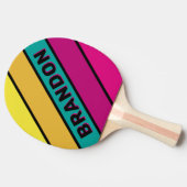 レトロストライプのダーク80はっきりしたs （名前） 卓球ラケット (横)