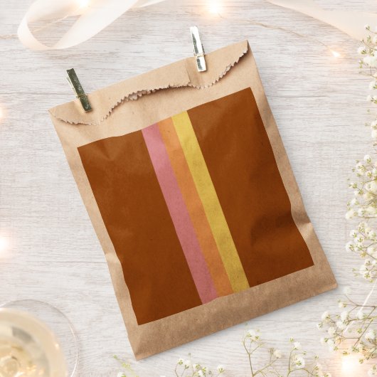 レトロストライプのバッグ(オレンジ数々の色) フェイバーバッグ (クリップ留めされた状態)