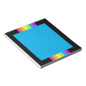 レトロストライプのメモ帳(黒とネオン数々の) ノートパッド (アングル)