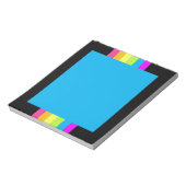 レトロストライプのメモ帳(黒とネオン数々の) ノートパッド (回転)