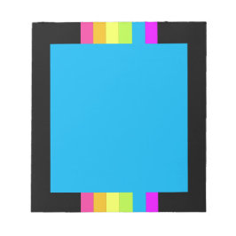 レトロストライプのメモ帳(黒とネオン数々の) ノートパッド