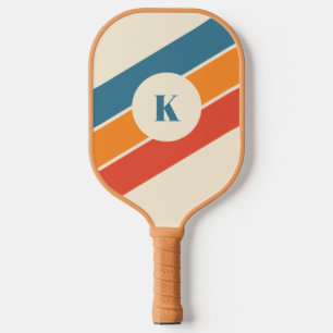 レトロストライプのモノグモダンラムピックボールパドル ピックルボールラケット