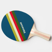 レトロストライプのラグビー 卓球ラケット (横)
