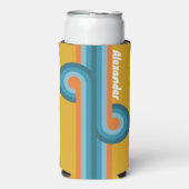 レトロストライプのループ(名前あり) スリム缶クーラー (Seltzer正面)