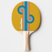 レトロストライプのループ（名前） 卓球ラケット (正面)