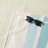 レトロストライプの名前（赤と青） ビーチタオル (インサイチュ)