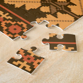 レトロストライプの秋クロスステッチ ジグソーパズル (側面)