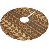 レトロストライプの秋クロスステッチ ブラッシュドポリエステルツリースカート (アングル)