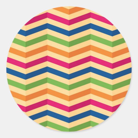 レトロストライプの背景 ラウンドシール (正面)