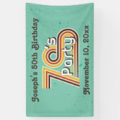 レトロストライプの70のパーティー 横断幕 (縦)