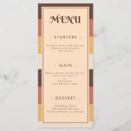 レトロストライプの70年代60年代70年代Groovy結婚の メニュー