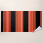 レトロストライプの ビーチタオル (正面)