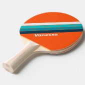 レトロストライプのLifeguard 卓球ラケット (正面アングル)