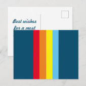 レトロストライプはがき(ネイビーブルー数々の) シーズンポストカード (正面/裏面)