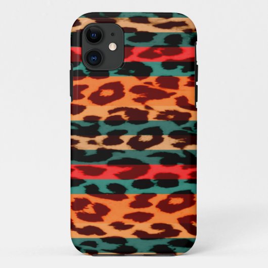 レトロストライプアニマルプリント毛皮豹の皮 Case-Mate iPhoneケース (裏面)