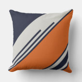 レトロストライプイン青オレンジ クッション (正面)