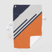 レトロストライプイン青オレンジ ゴルフタオル (インサイチュ)