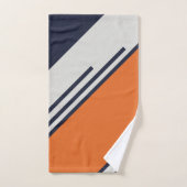 レトロストライプイン青オレンジ バスタオルセット (ハンドタオル)