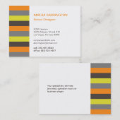 レトロストライプオレンジクリエイティブプロフェッショナル大 名刺 (正面/裏面)