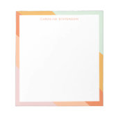 レトロストライプオレンジミントパステルパーソナライズされた名 ノートパッド (正面)