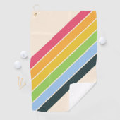 レトロストライプカラフル70ストライプのs 80sデザイン ゴルフタオル (インサイチュ)