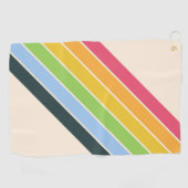 レトロストライプカラフル70ストライプのs 80sデザイン ゴルフタオル (横)