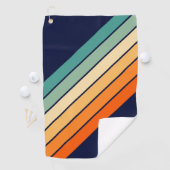 レトロストライプカラフル70ストライプのs 80sデザイン ゴルフタオル (インサイチュ)