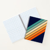 レトロストライプカラフル70ストライプのs 80sデザイン ノートブック (内部)