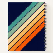 レトロストライプカラフル70ストライプのs 80sデザイン ノートブック (裏面)