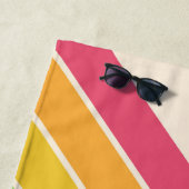 レトロストライプカラフル70ストライプのs 80sデザイン ビーチタオル (インサイチュ)