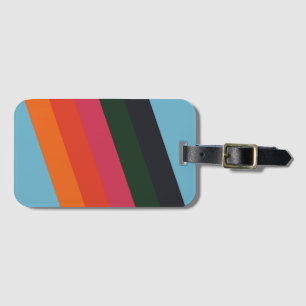 レトロストライプカラフル70ストライプのs 80sデザイン ラゲッジタグ