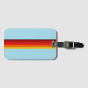 レトロストライプカラフル70ストライプのs 80sデザイン ラゲッジタグ