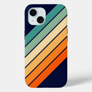 レトロストライプカラフル70ストライプのs 80sデザイン iPhone 15ケース