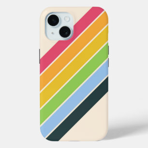 レトロストライプカラフル70ストライプのs 80sデザイン iPhone 15ケース