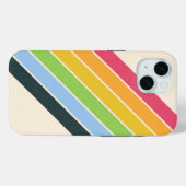 レトロストライプカラフル70ストライプのs 80sデザイン Case-Mate iPhoneケース (裏面 (横))
