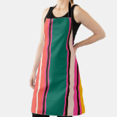 レトロストライプカラフル、抽象芸術背景 エプロン (インサイチュ)