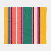 レトロストライプカラフル、抽象芸術背景 フリースブランケット (正面(横))