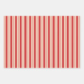 レトロストライプクリスマスグリーンレッドクリーム ラッピングペーパーシート (正面2)
