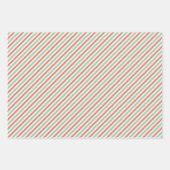 レトロストライプクリスマス水玉模様、トナカイ ラッピングペーパーシート (正面2)