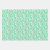 レトロストライプクリスマス水玉模様、トナカイ ラッピングペーパーシート (正面)