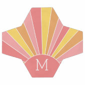 レトロストライプサンライズ – パステルコーラルピンクモノグラム サッカーボール (フラット)