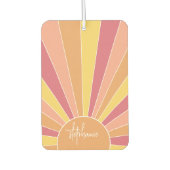 レトロストライプサンライズ – パステルレインボースクリプト名 カーエアーフレッシュナー (正面)