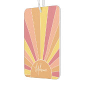 レトロストライプサンライズ – パステルレインボースクリプト名 カーエアーフレッシュナー (左)