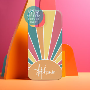 レトロストライプサンライズ – パステルレインボースクリプト名 SAMSUNG GALAXY S22ケース